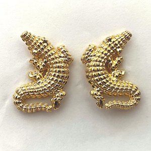 Later Gator 18K Gold-Filled Stud Earrings with CZ eyes